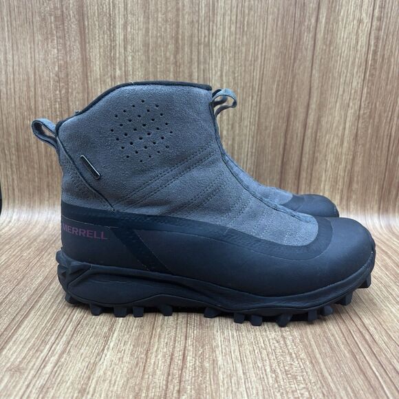 Merrell Boots Women 7 Thermo Snowdrift Zip Mid Waterproof Insulated Winter Gray - Picture 1 of 8